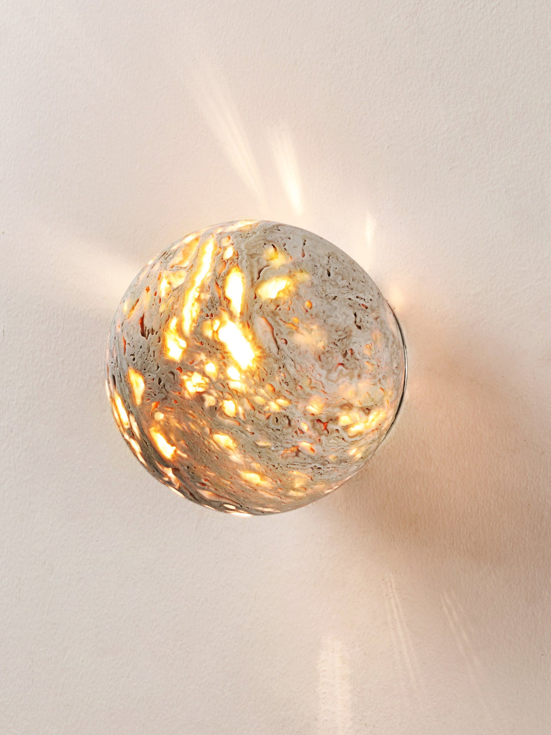 Luma Vein Stone Sphere Wall Light