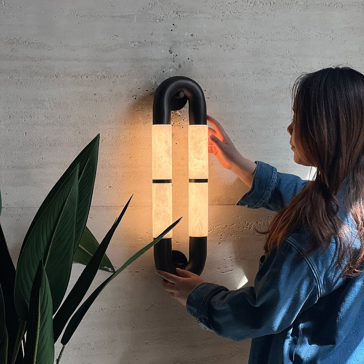 Luma Arc Twin Alabaster Sconce