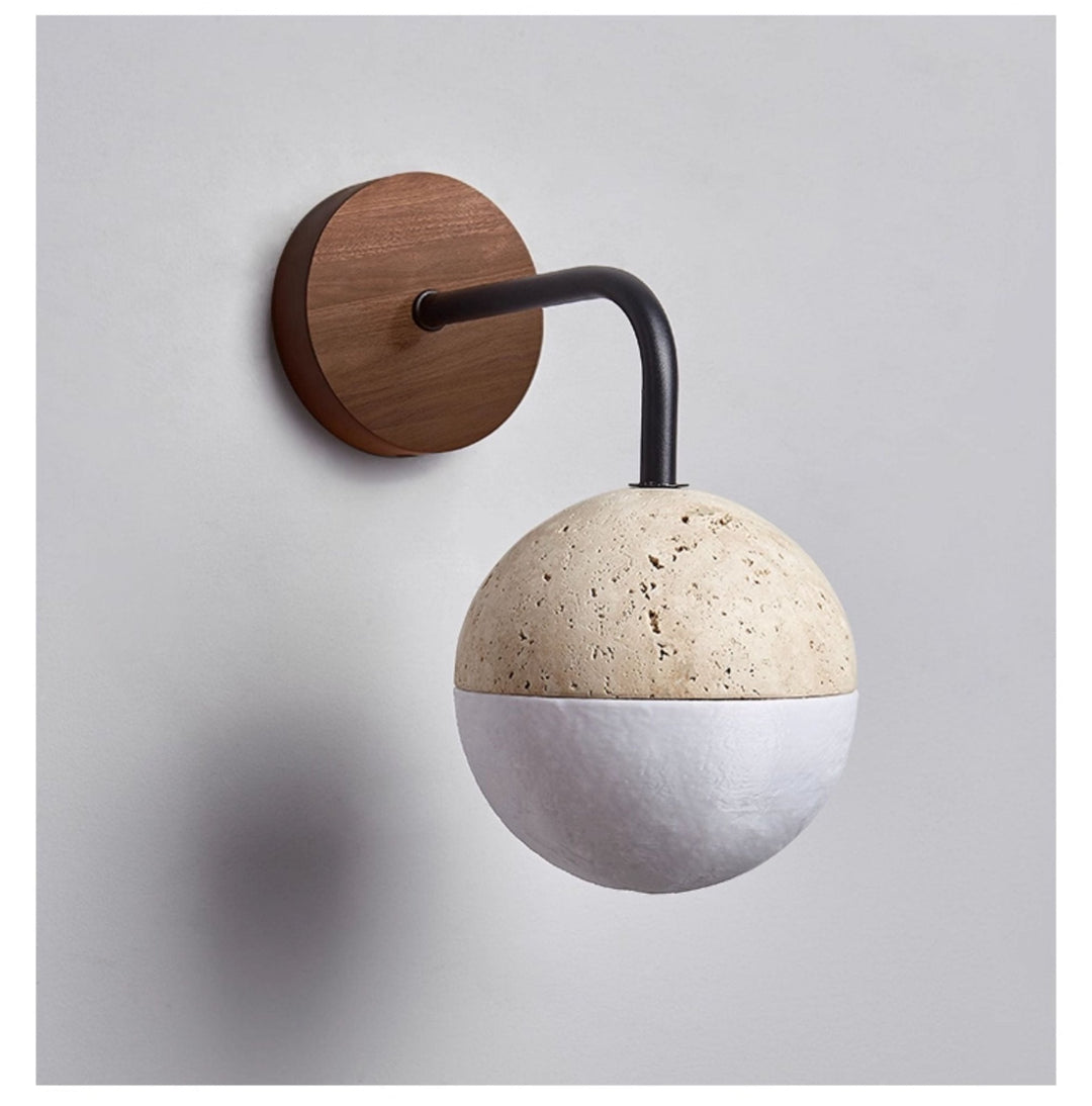 Lunar Stone Orb Sconce