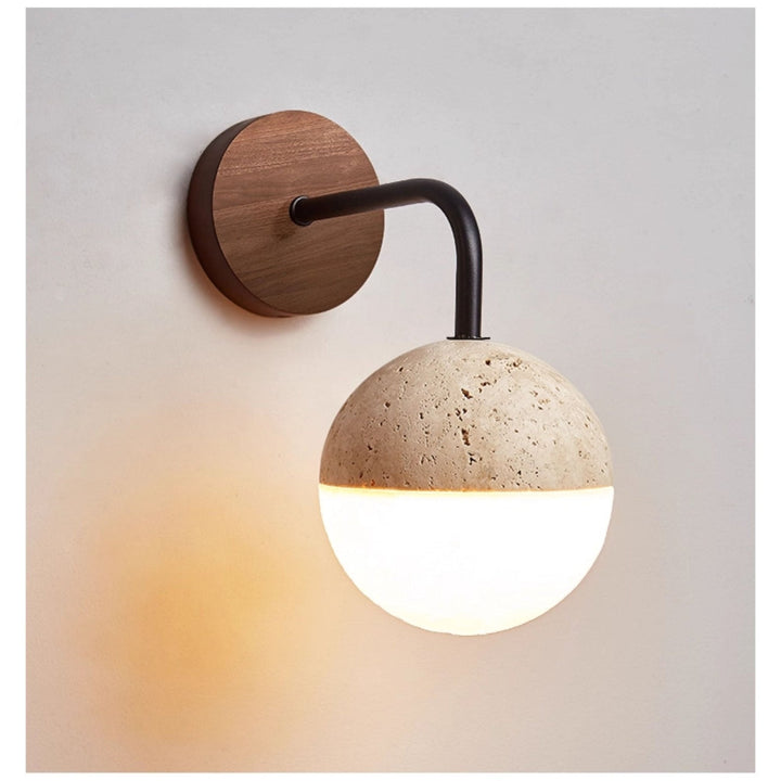 Lunar Stone Orb Sconce