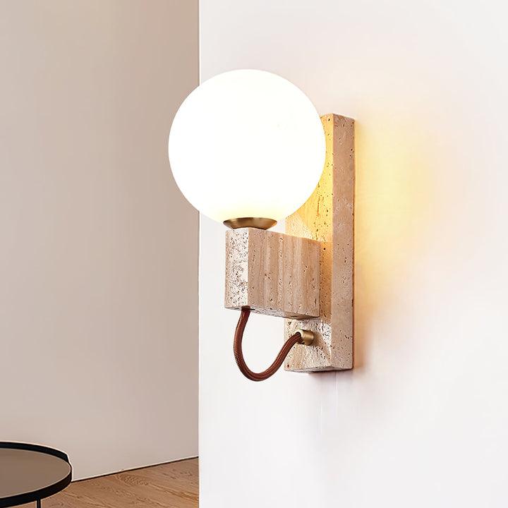 Lunar Travertine Sconce