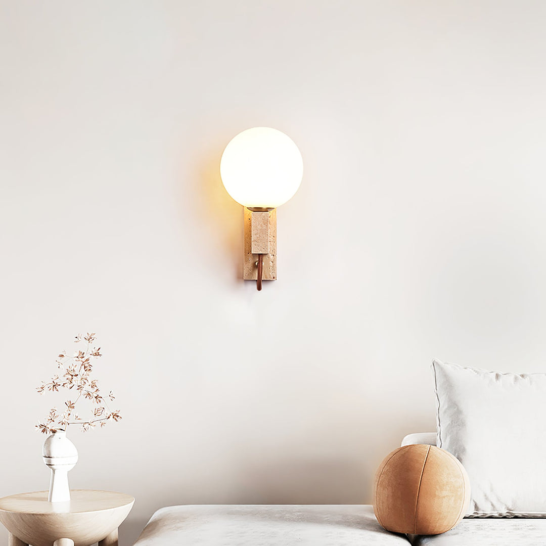 Lunar Travertine Sconce