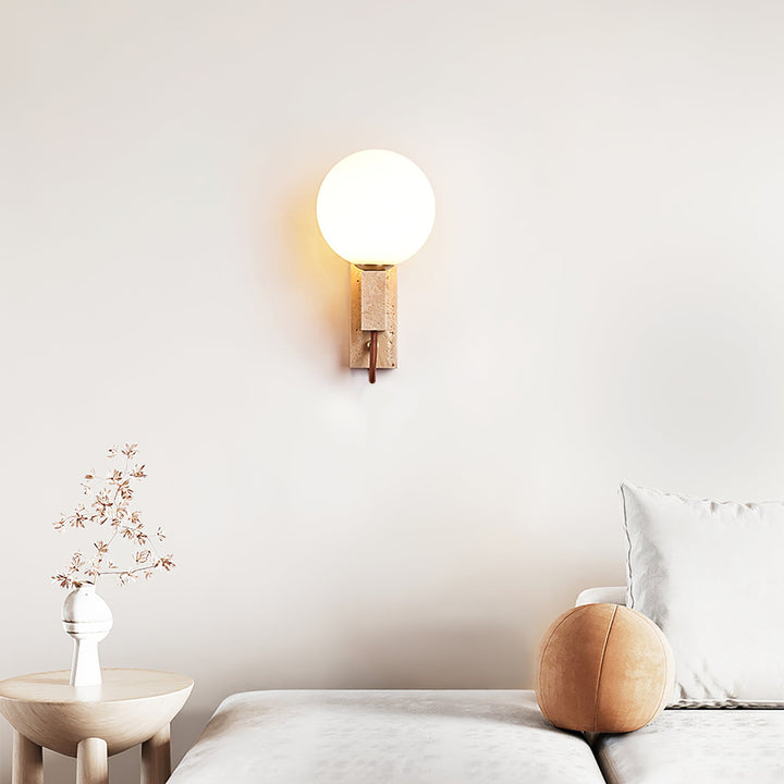 Lunar Travertine Sconce
