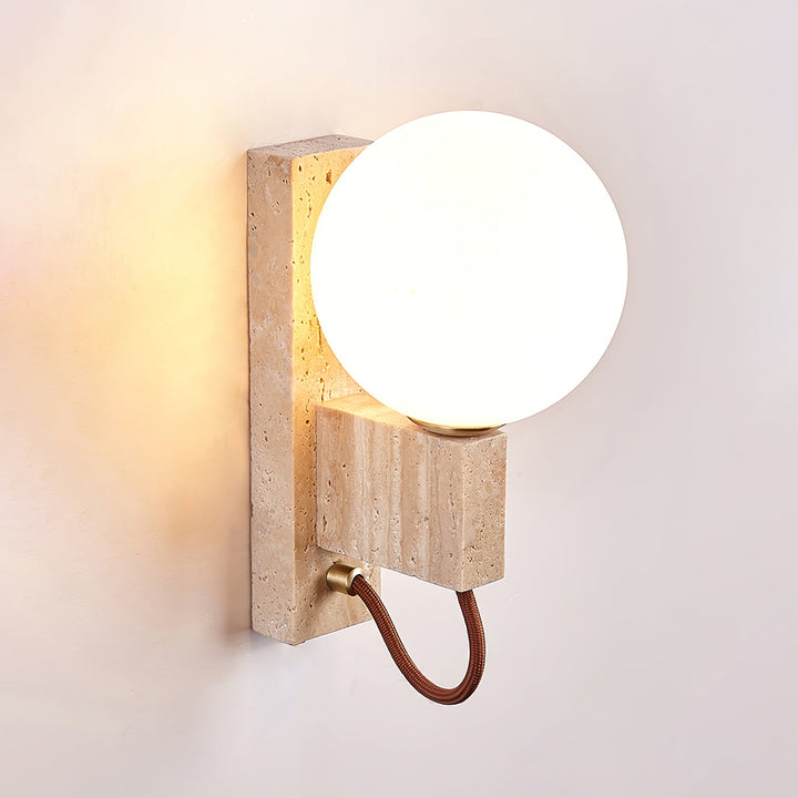 Lunar Travertine Sconce