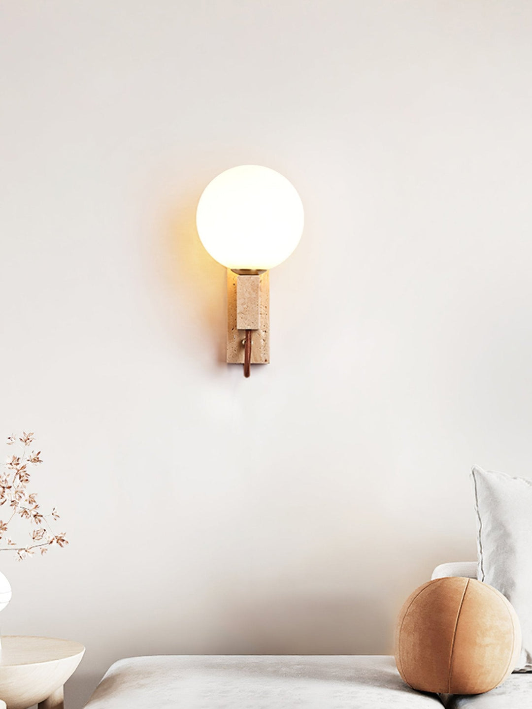 Lunar Travertine Sconce