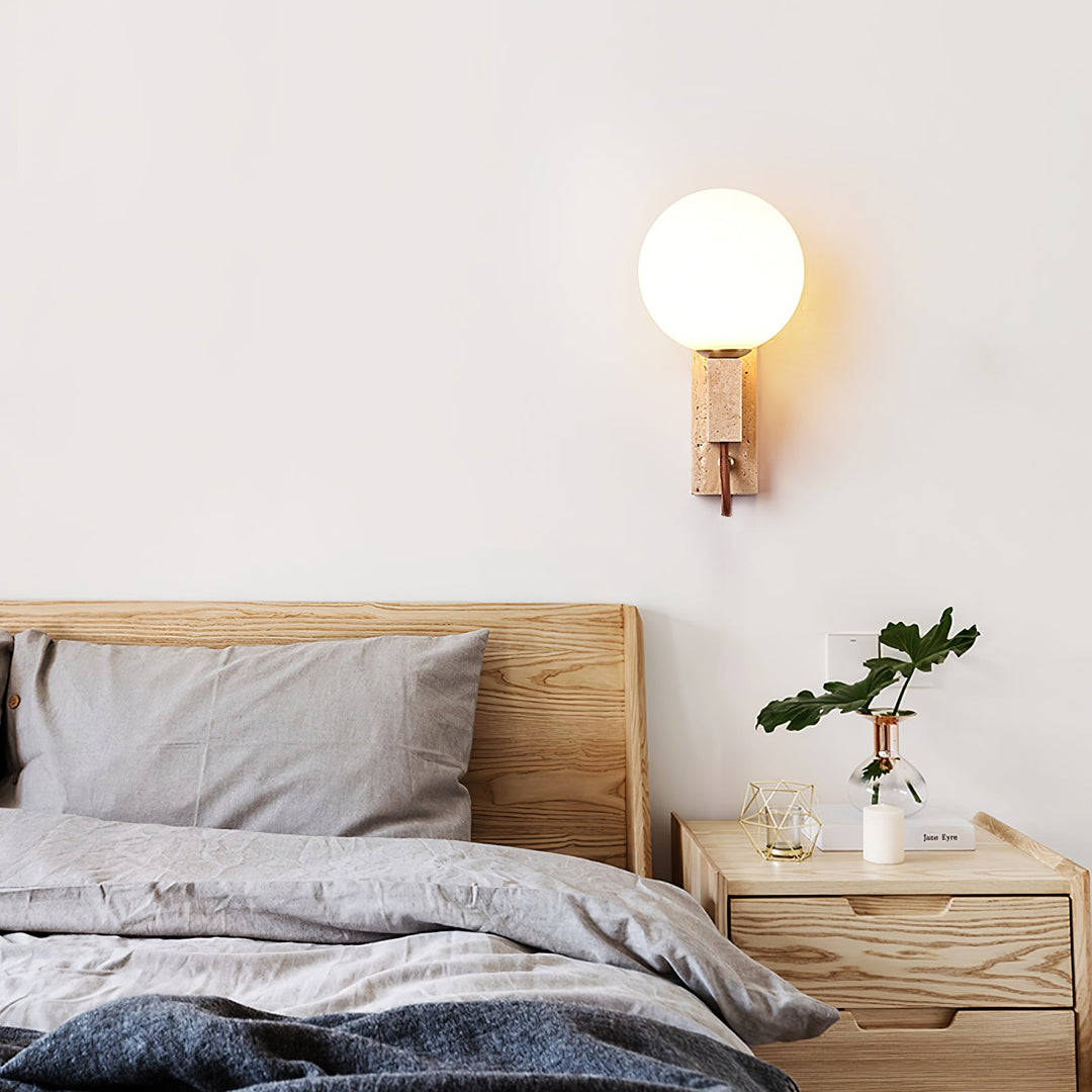 Lunar Travertine Sconce