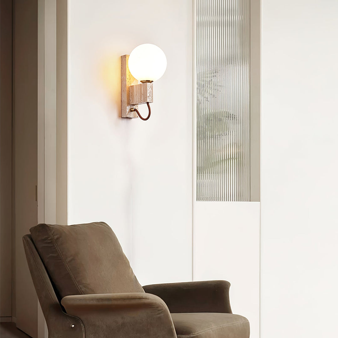Lunar Travertine Sconce