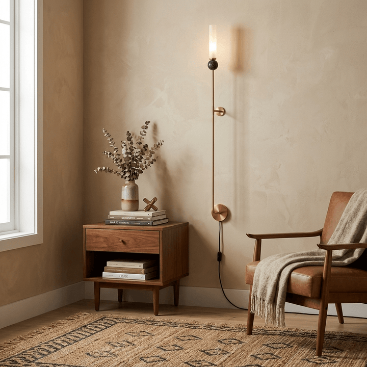 Marble Vertical Plug-in Wall Lamp
