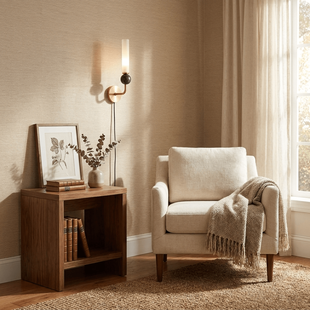 Marble Vertical Plug-in Wall Lamp