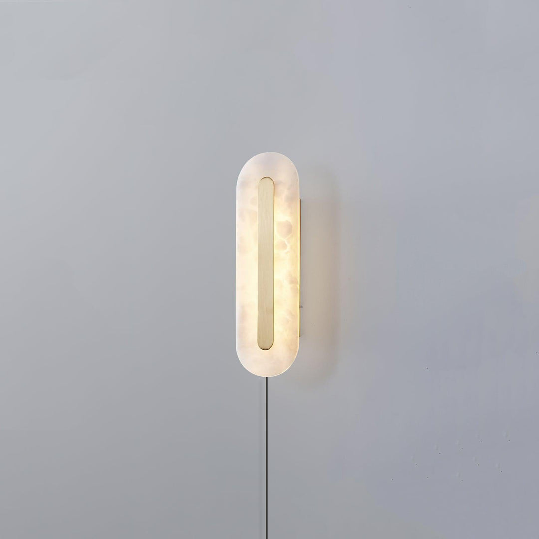 Alabaster Rounded Plug-in Wall Light