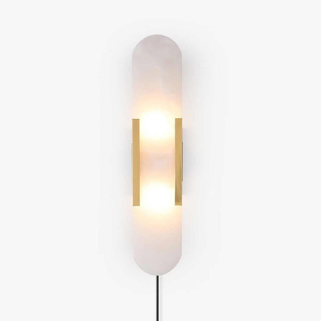 Oblong Alabaster Plug-in Wall Sconce
