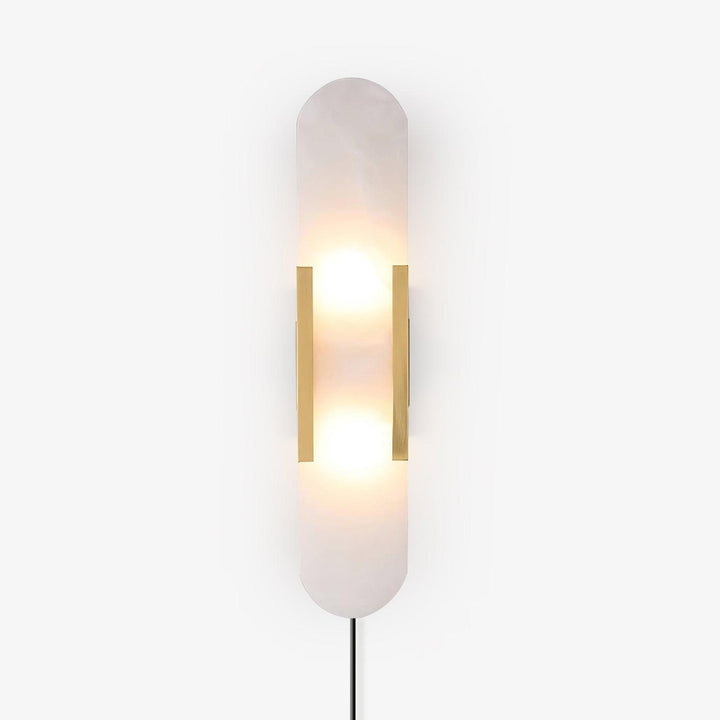 Oblong Alabaster Plug-in Wall Sconce