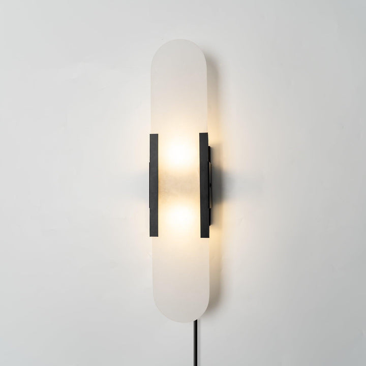 Oblong Alabaster Plug-in Wall Sconce