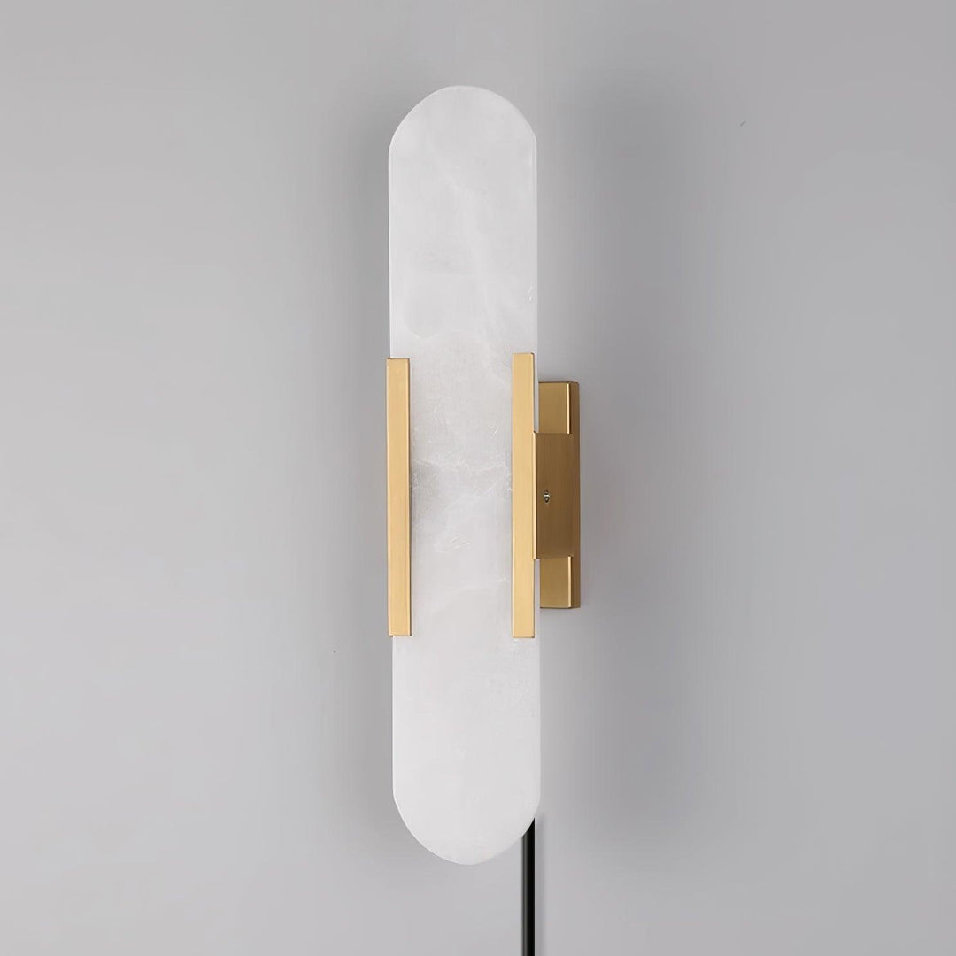 Oblong Alabaster Plug-in Wall Sconce