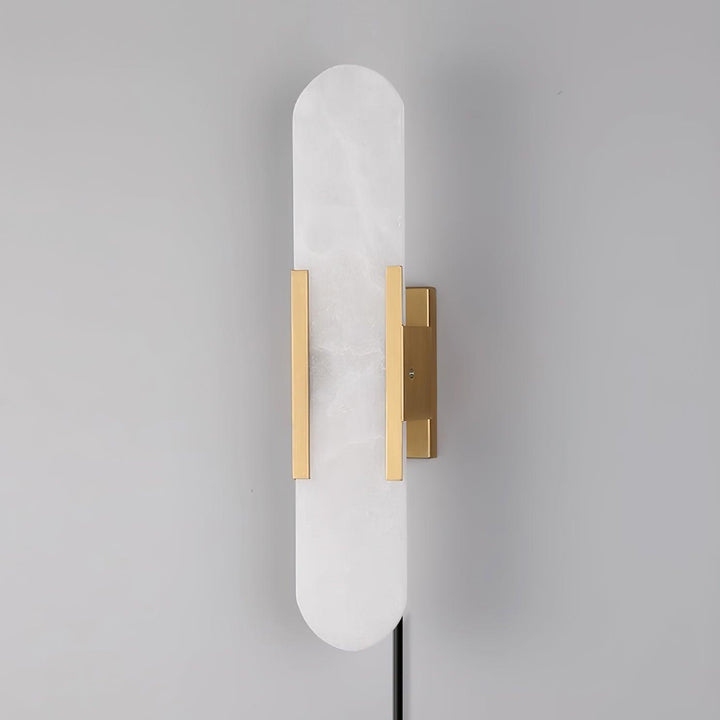 Oblong Alabaster Plug-in Wall Sconce