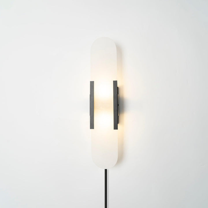 Oblong Alabaster Plug-in Wall Sconce