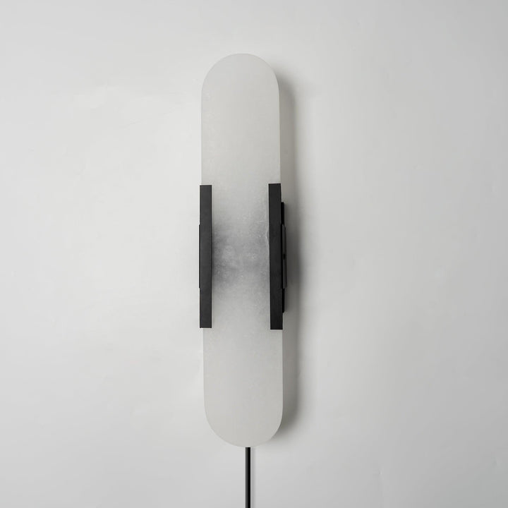 Oblong Alabaster Plug-in Wall Sconce