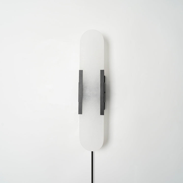 Oblong Alabaster Plug-in Wall Sconce
