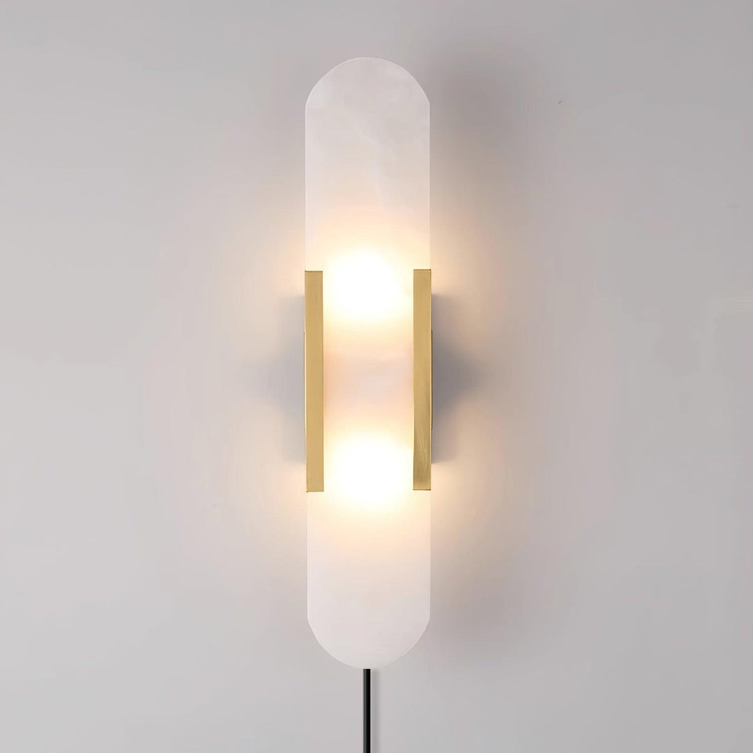 Oblong Alabaster Plug-in Wall Sconce