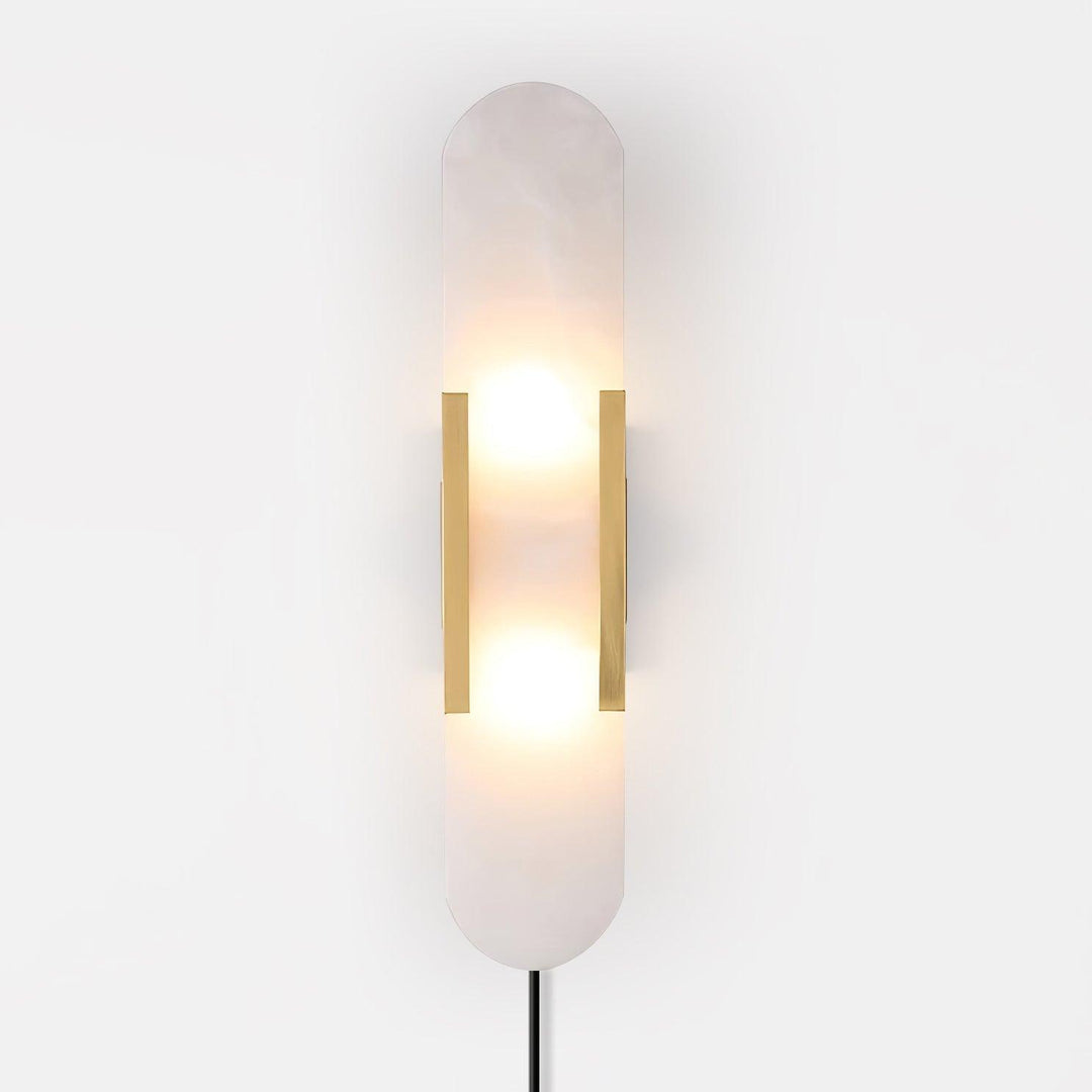 Oblong Alabaster Plug-in Wall Sconce