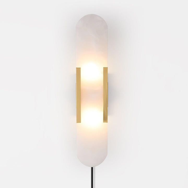 Oblong Alabaster Plug-in Wall Sconce
