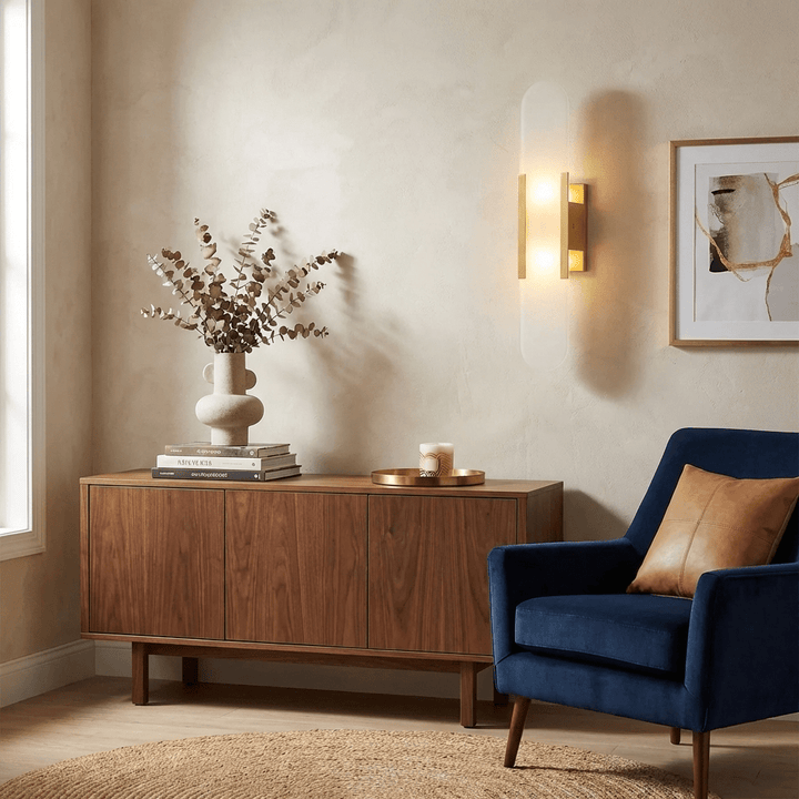 Oblong Alabaster Wall Sconce