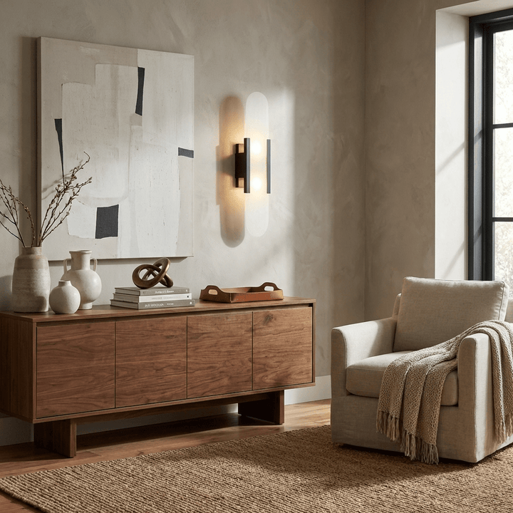 Oblong Alabaster Wall Sconce