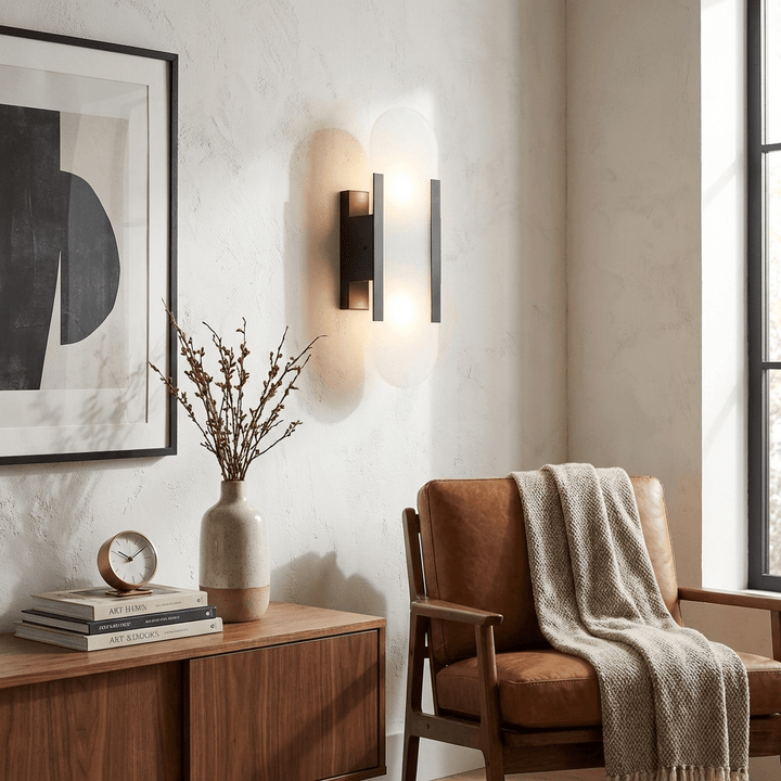 Oblong Alabaster Wall Sconce