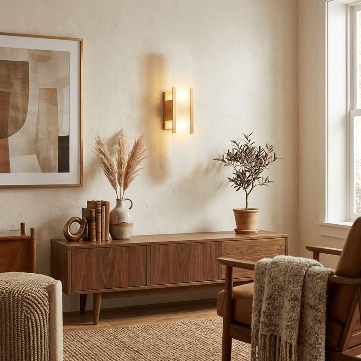Oblong Alabaster Wall Sconce