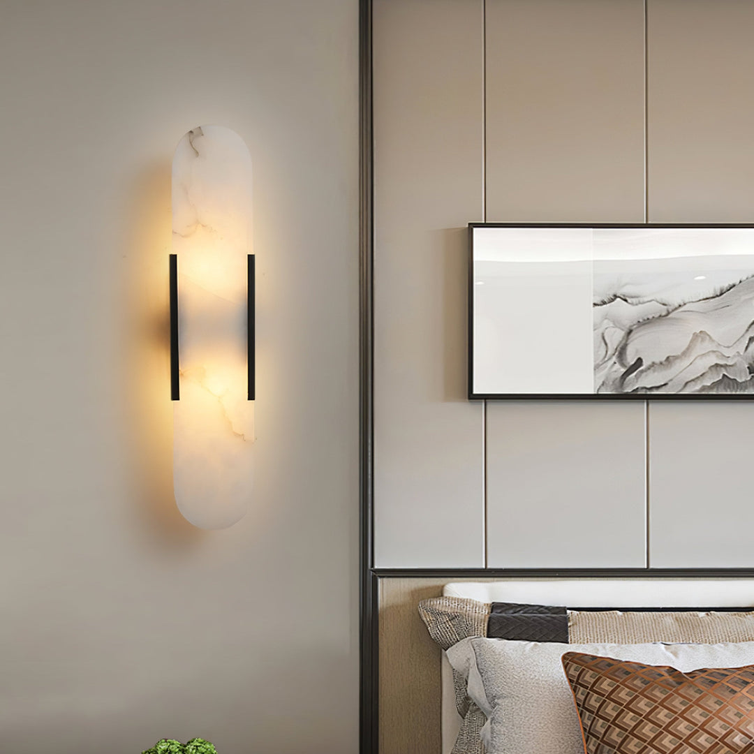 Oblong Alabaster Wall Sconce