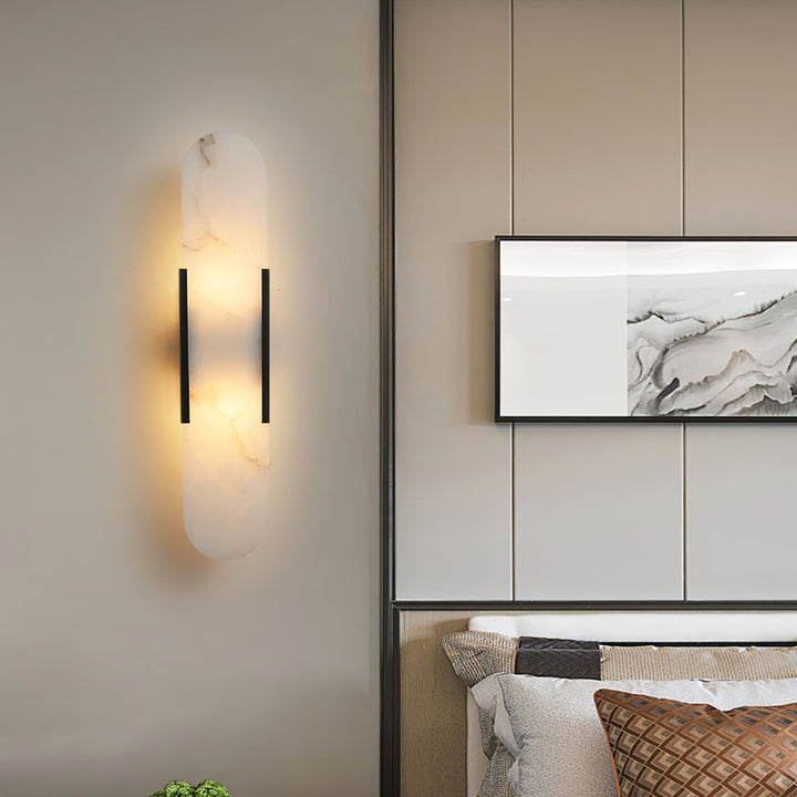 Oblong Alabaster Wall Sconce