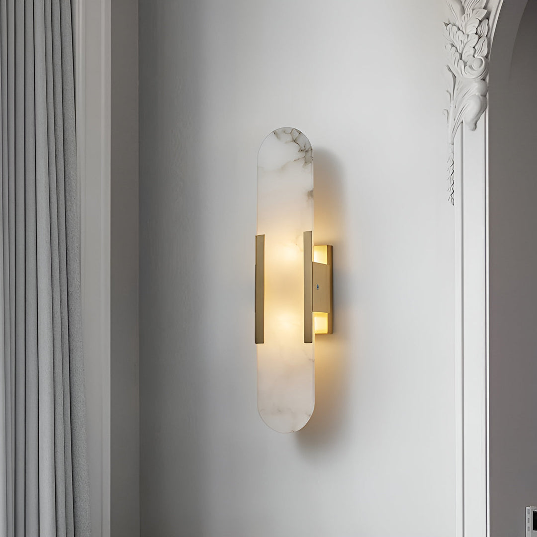 Oblong Alabaster Wall Sconce