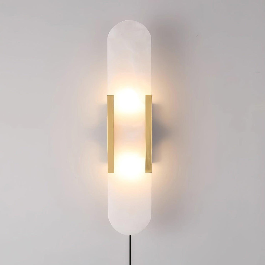 Oblong Alabaster Plug-in Wall Sconce