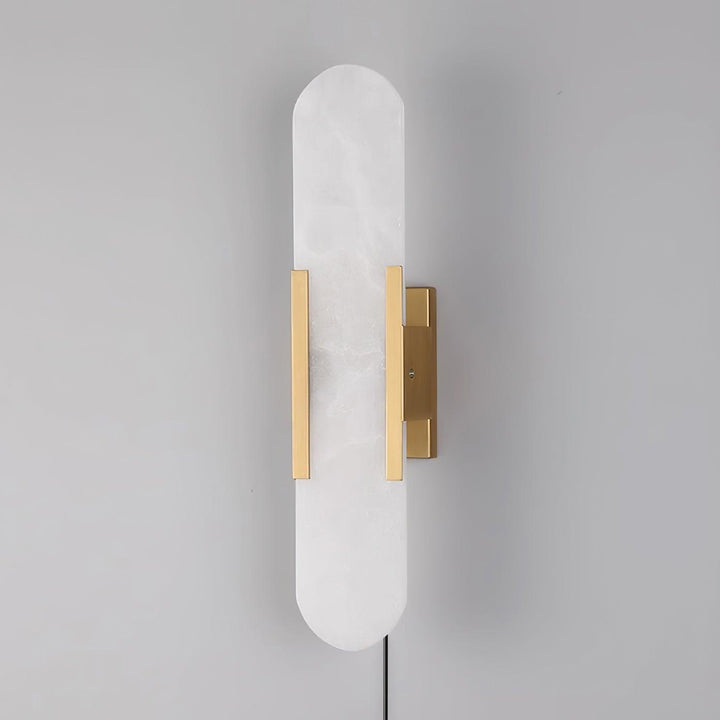 Oblong Alabaster Plug-in Wall Sconce