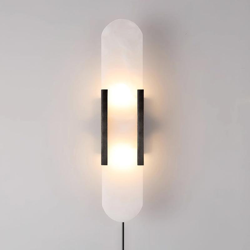 Oblong Alabaster Plug-in Wall Sconce