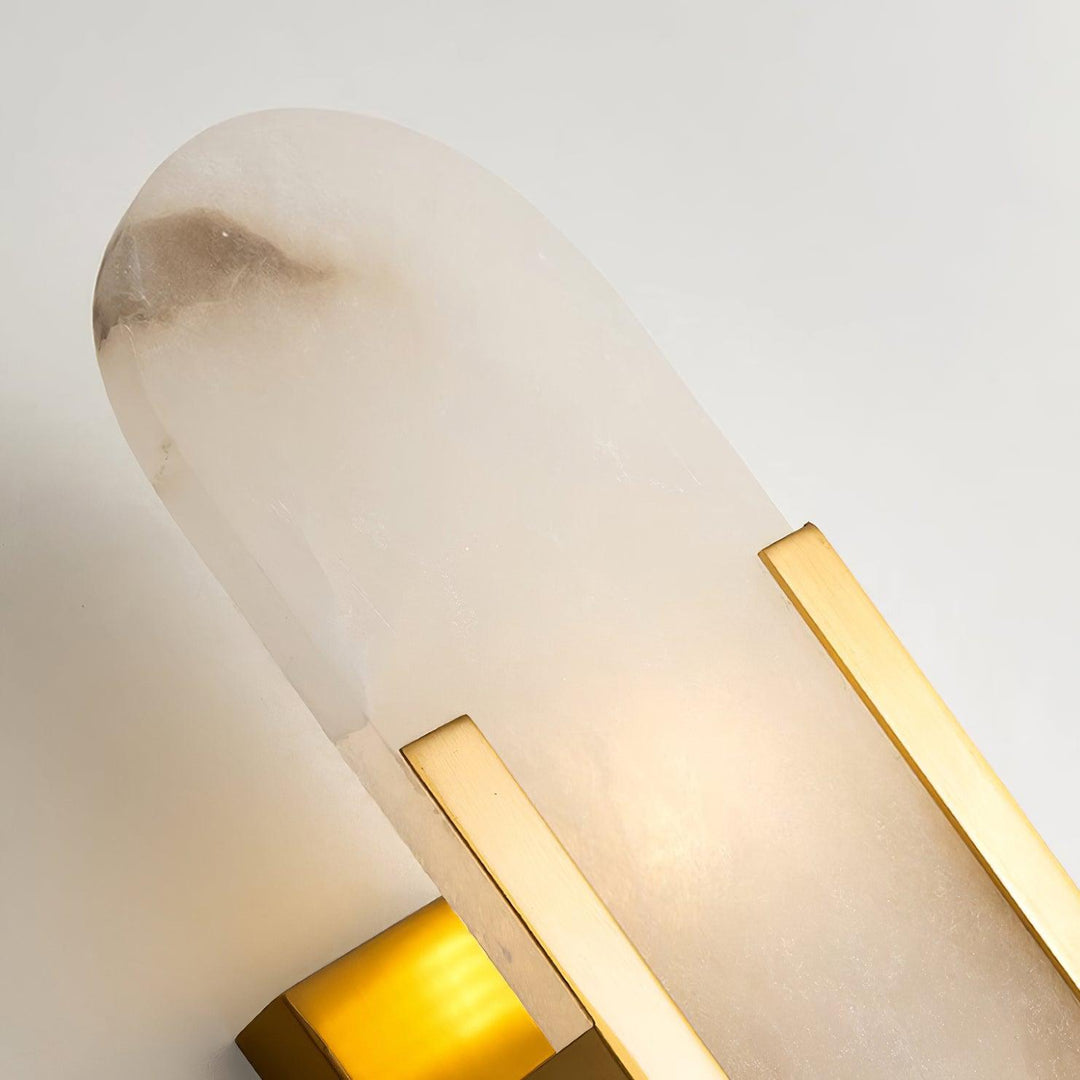 Oblong Alabaster Plug-in Wall Sconce