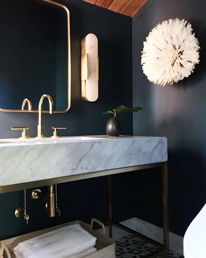 Oblong Alabaster Wall Sconce
