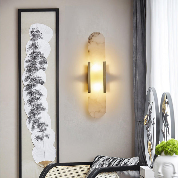 Oblong Alabaster Wall Sconce