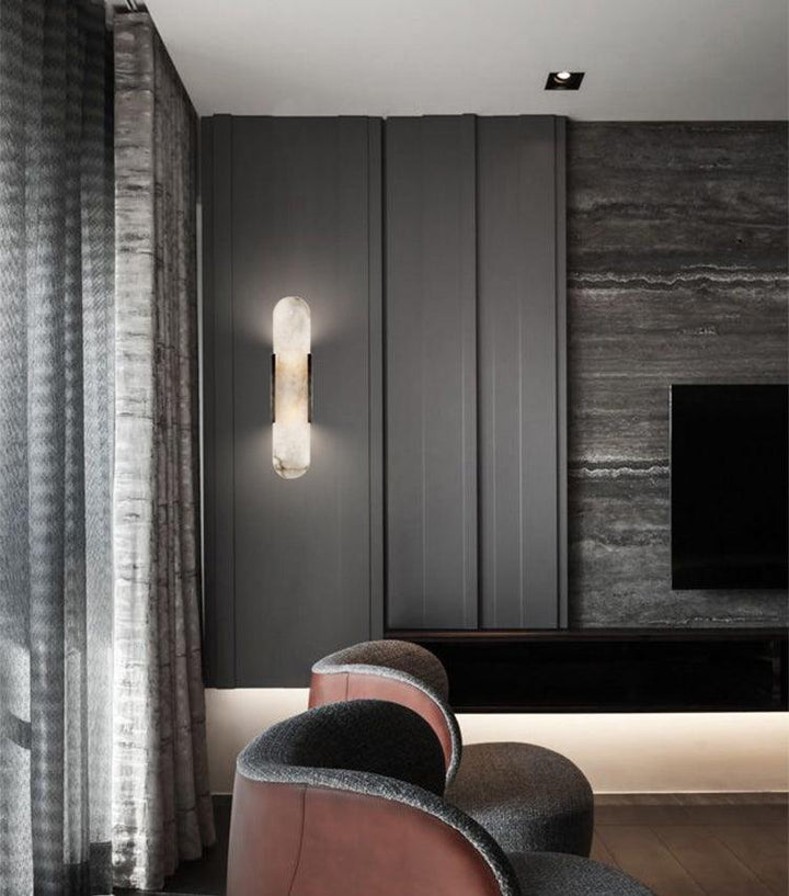Oblong Alabaster Wall Sconce