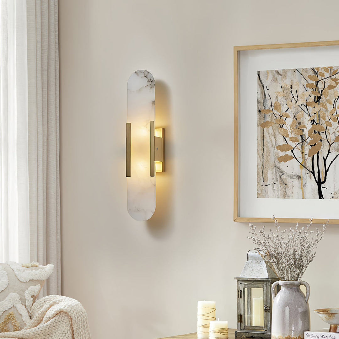 Oblong Alabaster Wall Sconce