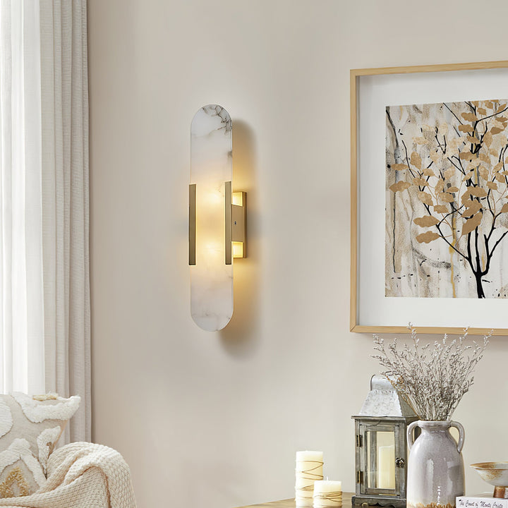Oblong Alabaster Wall Sconce