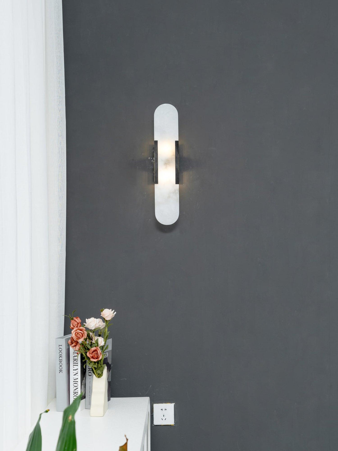Oblong Alabaster Wall Sconce