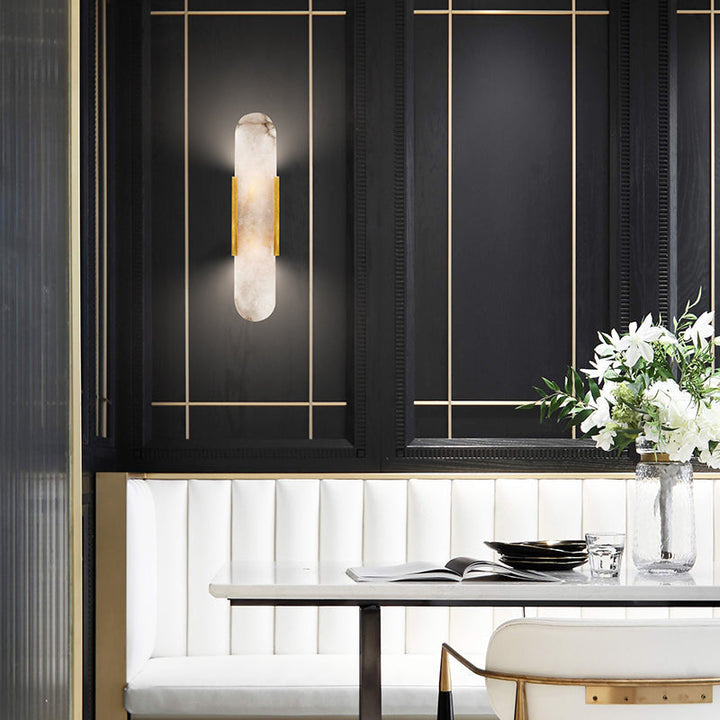 Oblong Alabaster Wall Sconce