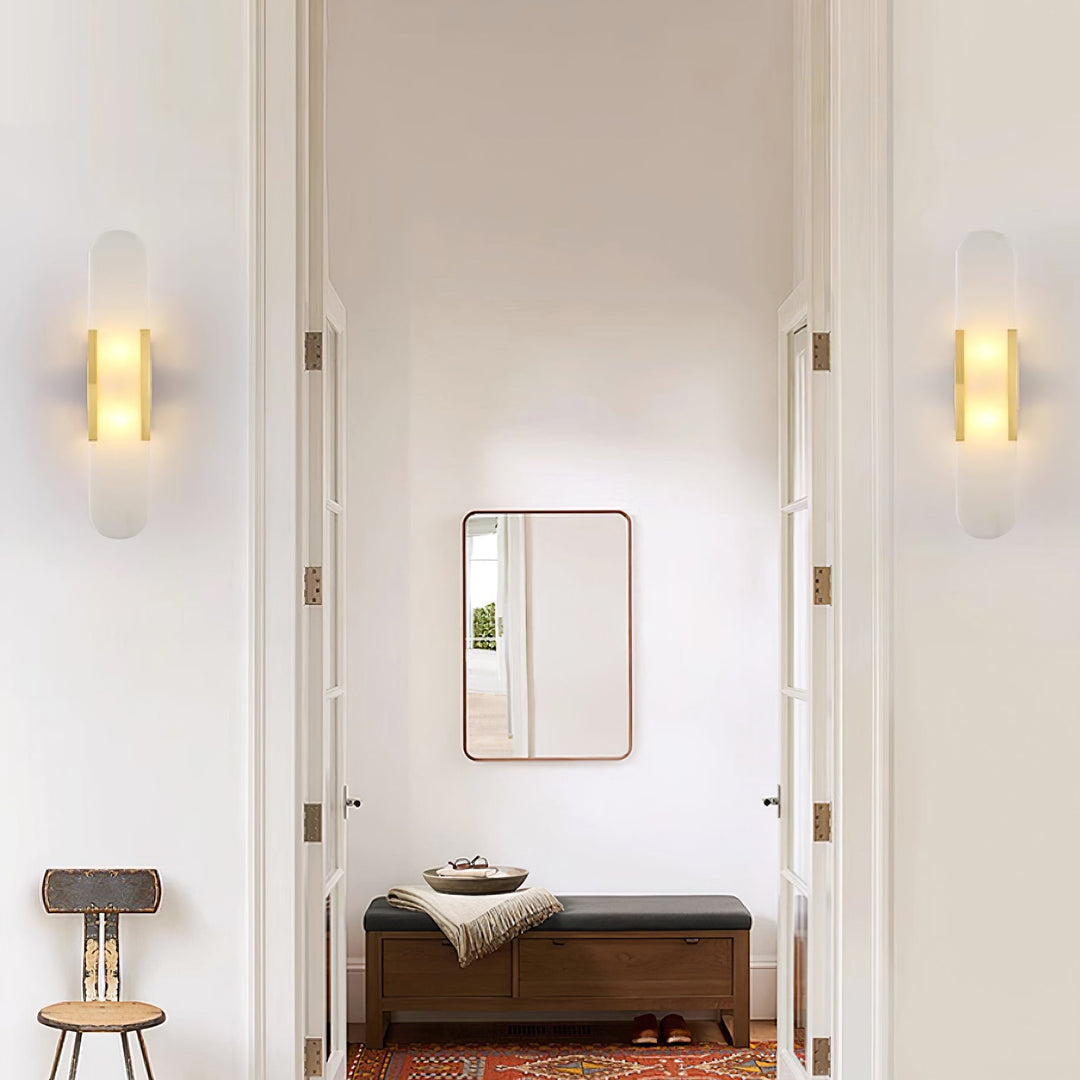 Oblong Alabaster Wall Sconce