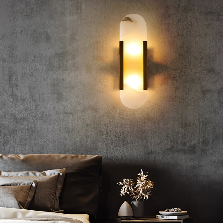 Oblong Alabaster Wall Sconce