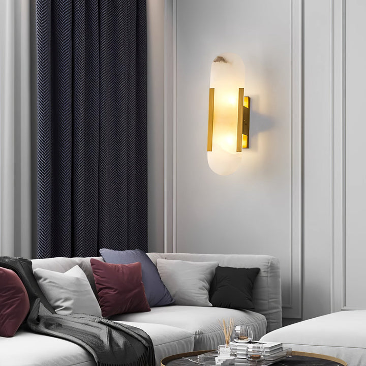 Oblong Alabaster Wall Sconce