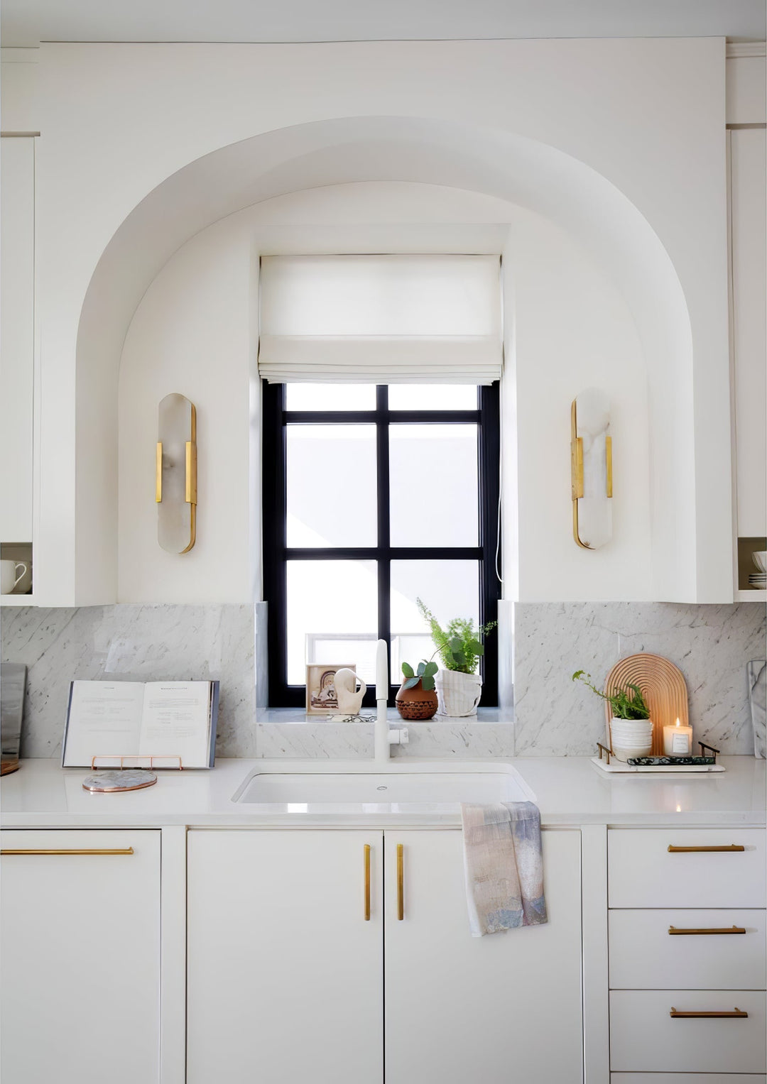 Oblong Alabaster Wall Sconce
