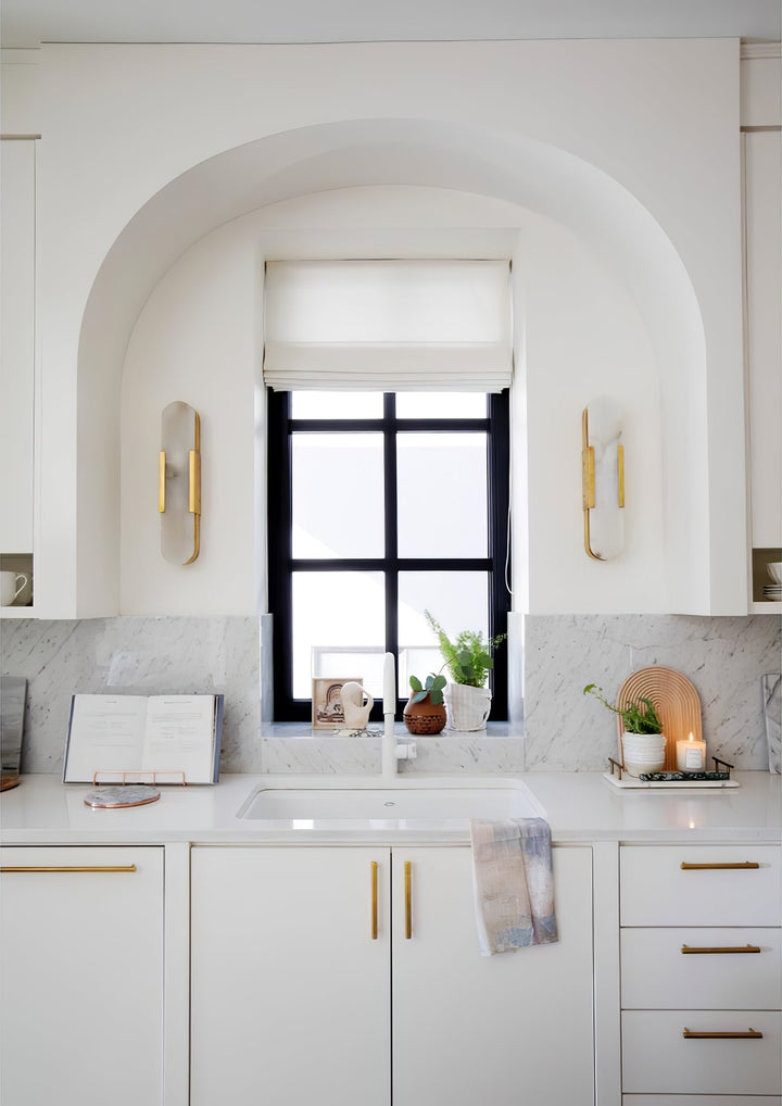 Oblong Alabaster Wall Sconce