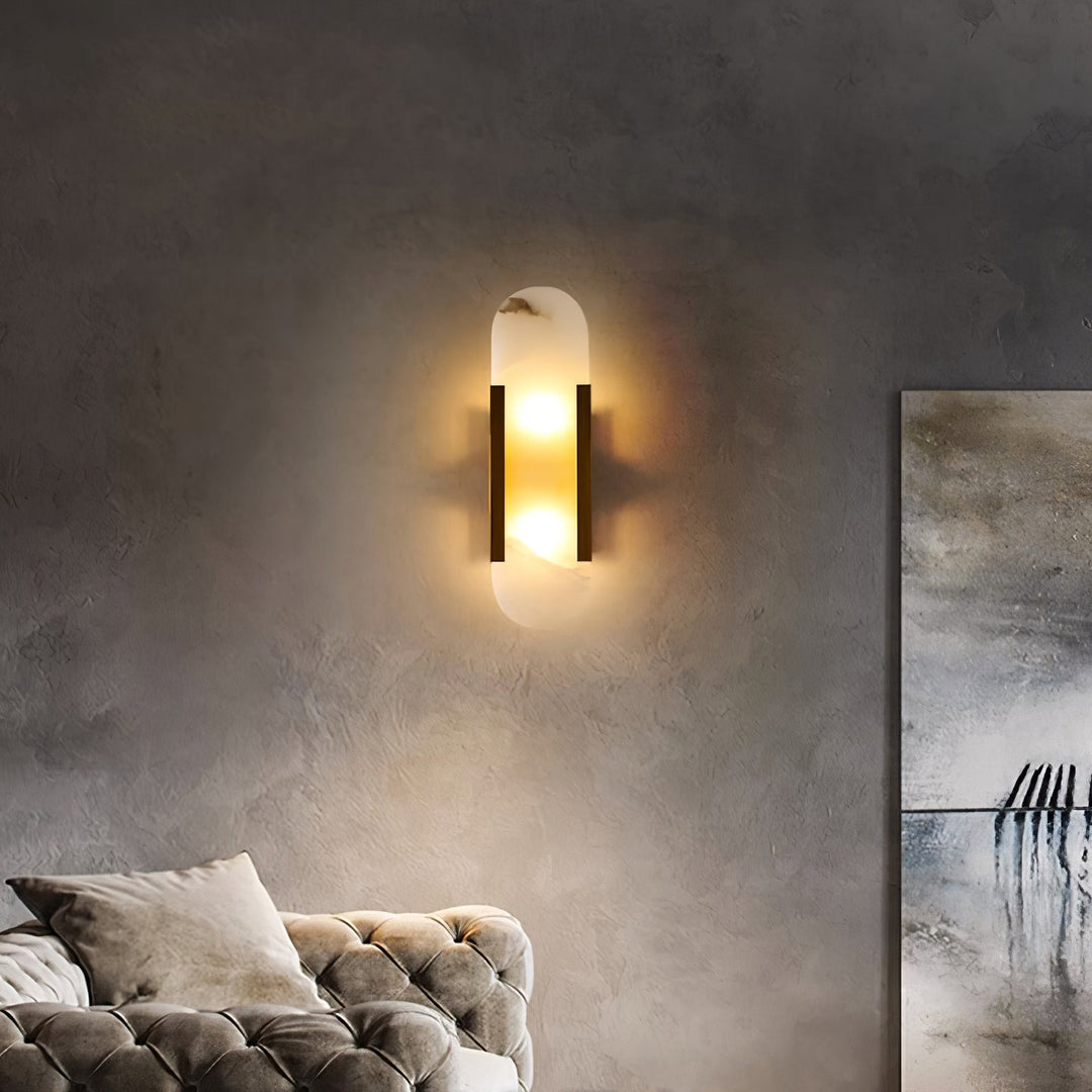 Oblong Alabaster Wall Sconce
