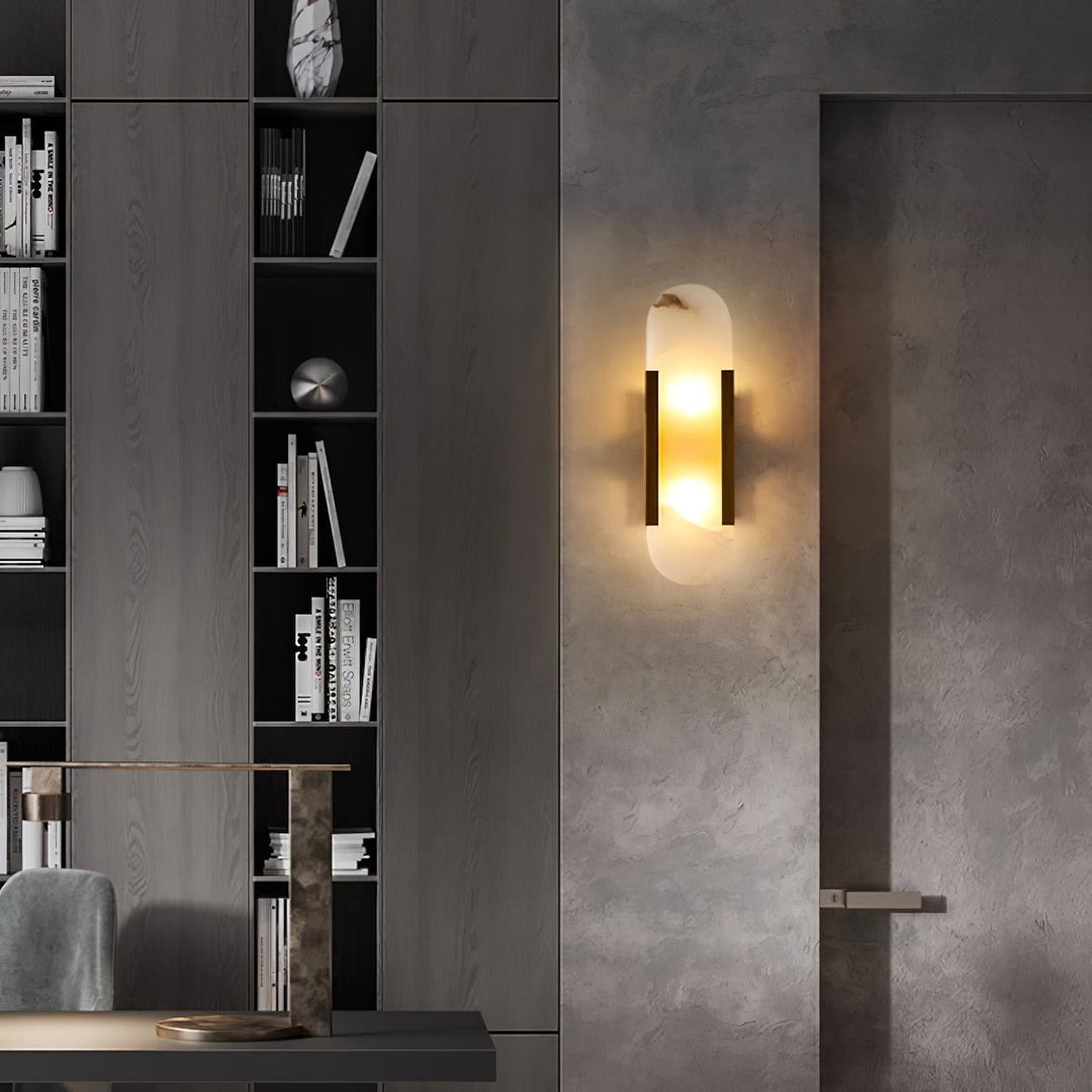 Oblong Alabaster Wall Sconce